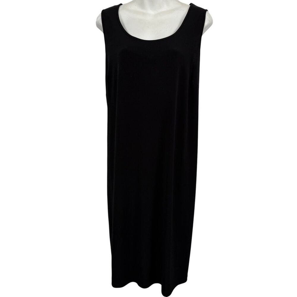 Ny Collection Womens Black Jersey Knit Sleeveless Knee Length Dress Plus sz 1X
